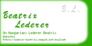 beatrix lederer business card